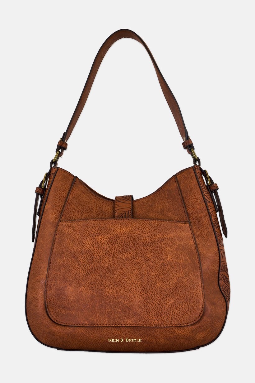Women Brand Logo Shoulder Bag, Brown