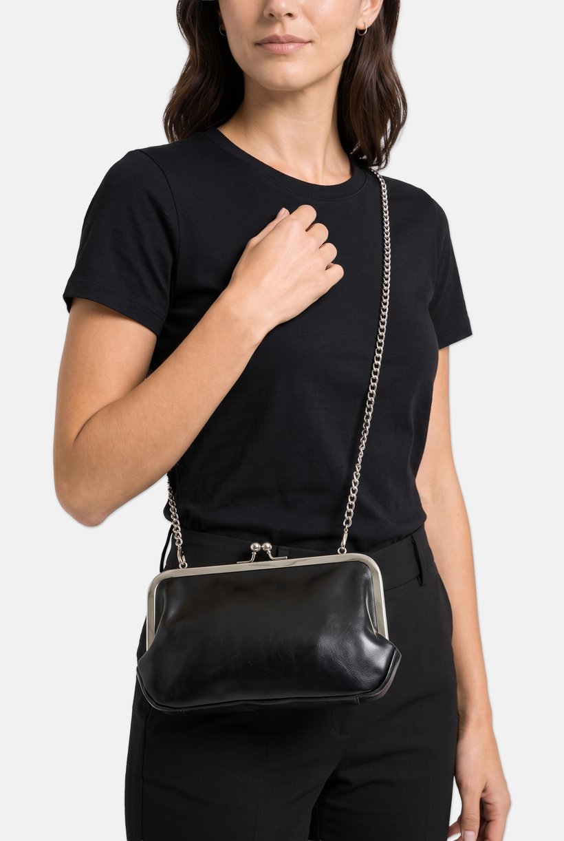 Women Solid Cross Body Bag, Black