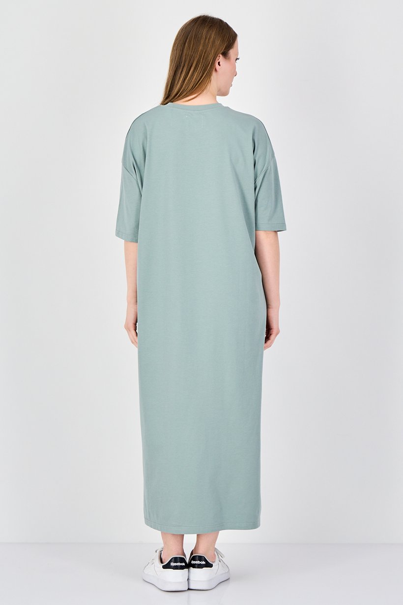 Comforts By Fudo Women Plain Maxi T-Shirt Dress, Sage Green