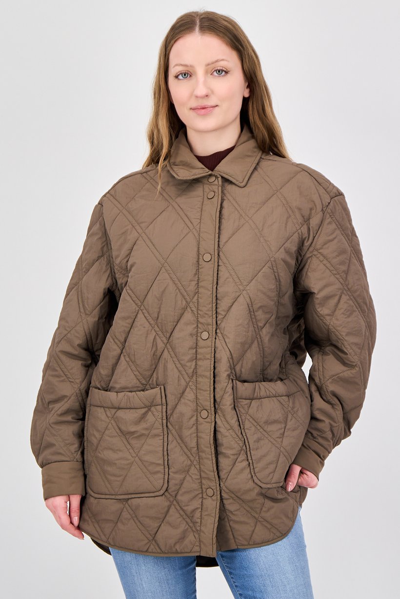 Buy Reserved Women Quilted Jacket, Brown Online | Brands For Less