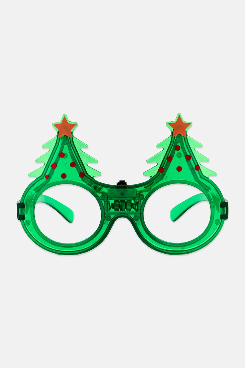 Christmas Glasses With LED Light, Green