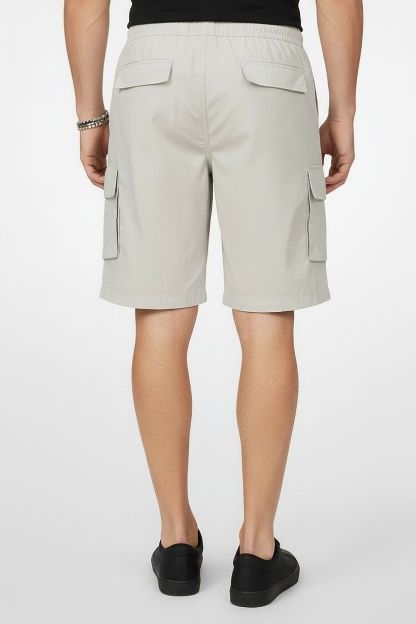 Men Plain Cargo Shorts, Grey