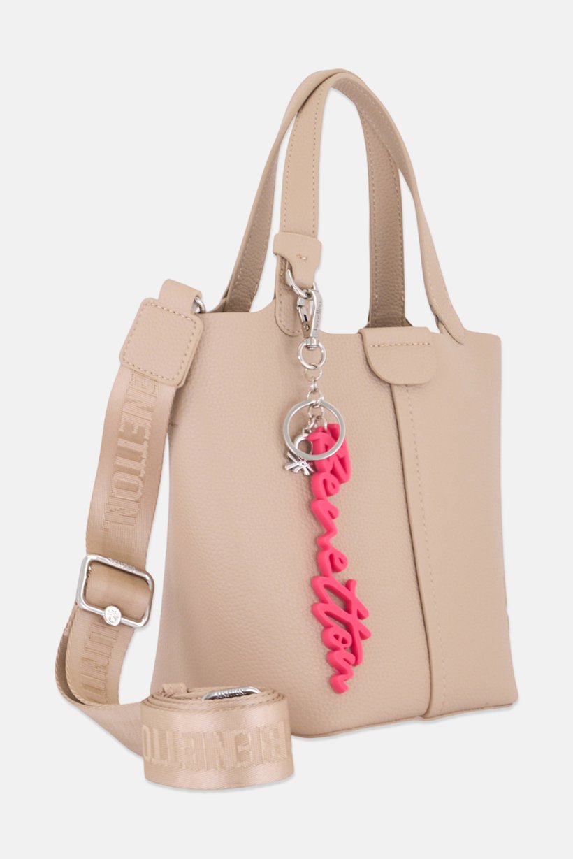 Women Brand Logo Handbag, Nude