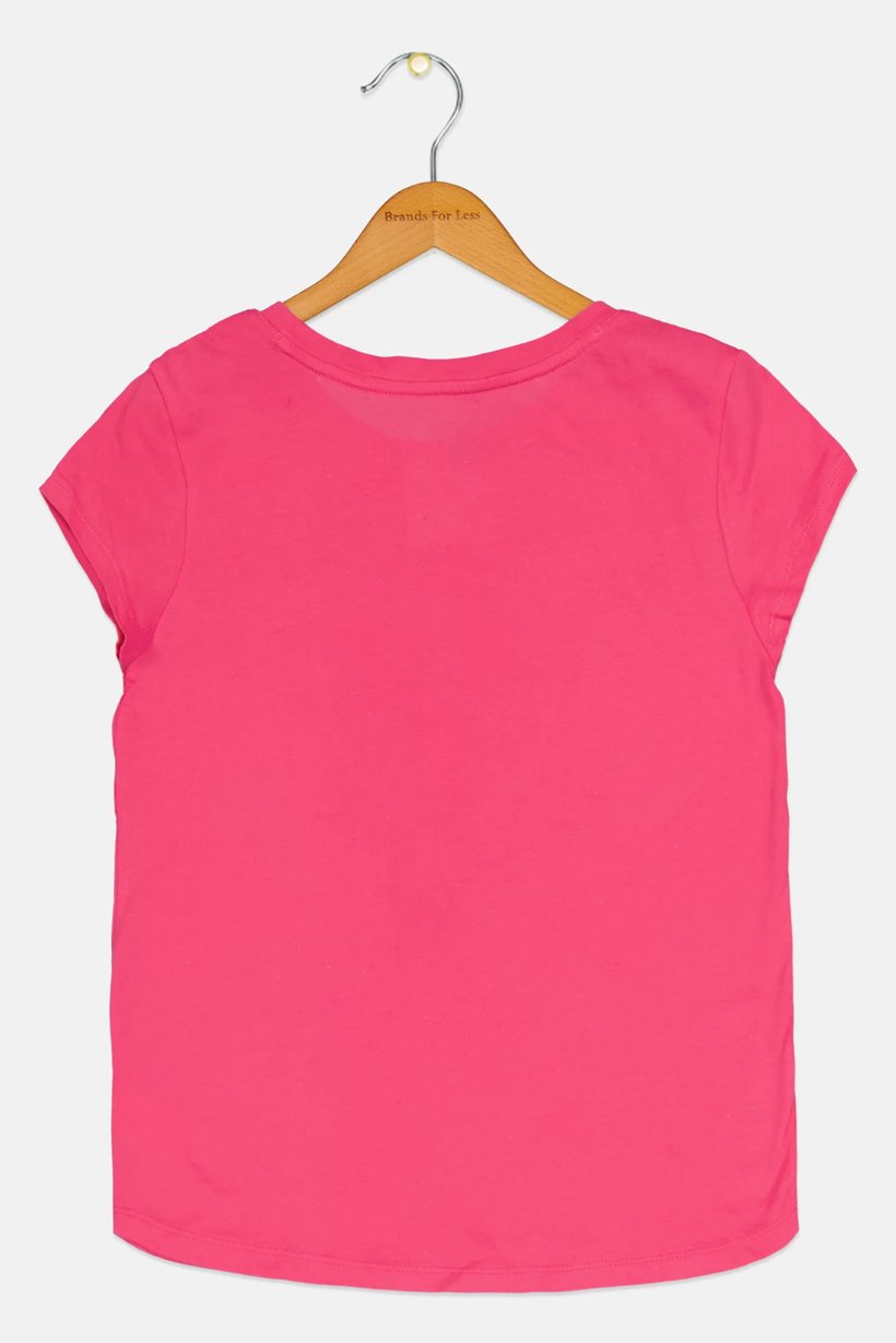 Kids Girl Graphic Print Short Sleeves T-Shirt, Pink