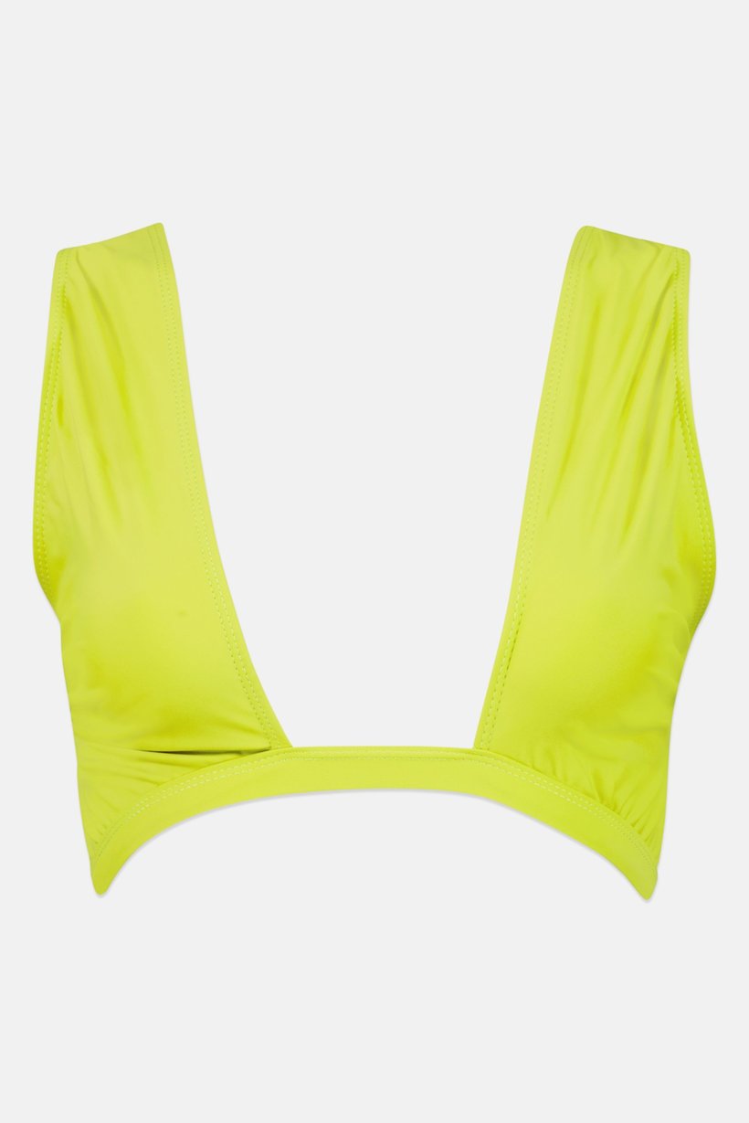 Women Non-Padded Plain Bikini Top, Green