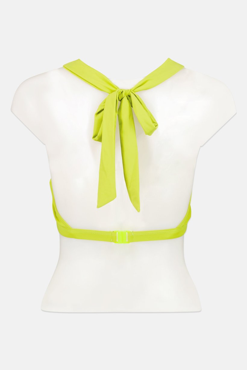 Women Non-Padded Plain Bikini Top, Green