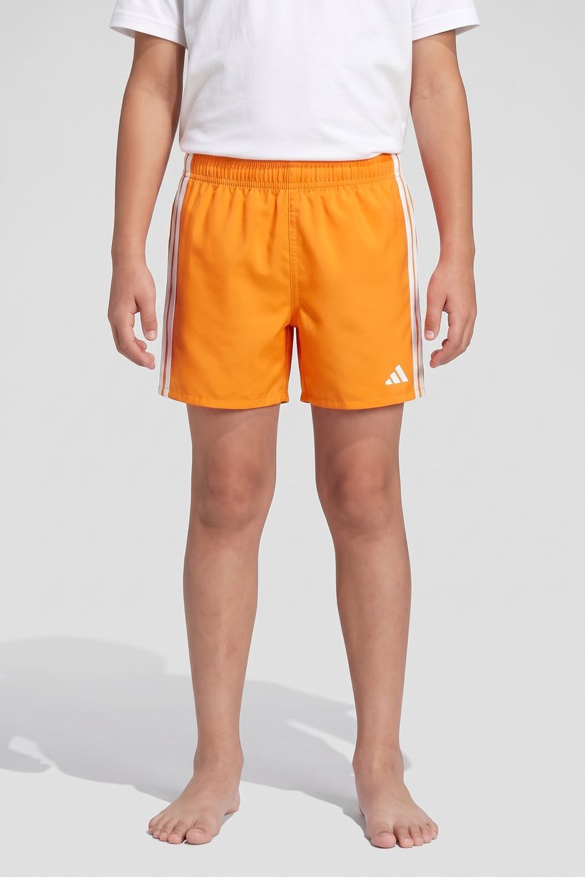 Kids Boy Brand Logo Board Shorts, Bright Orange