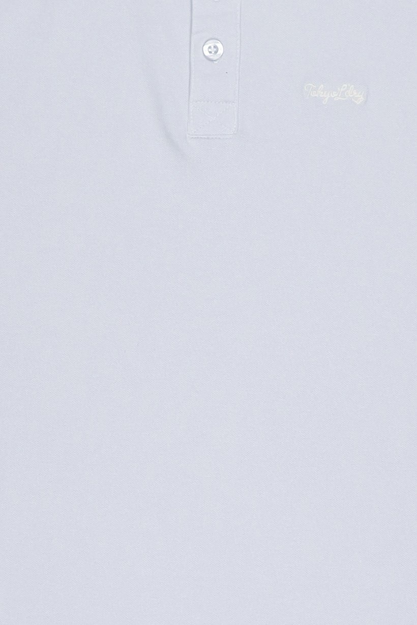 Men Regular Fit Embroidered Logo Short Sleeve Polo Shirt, Pale Blue