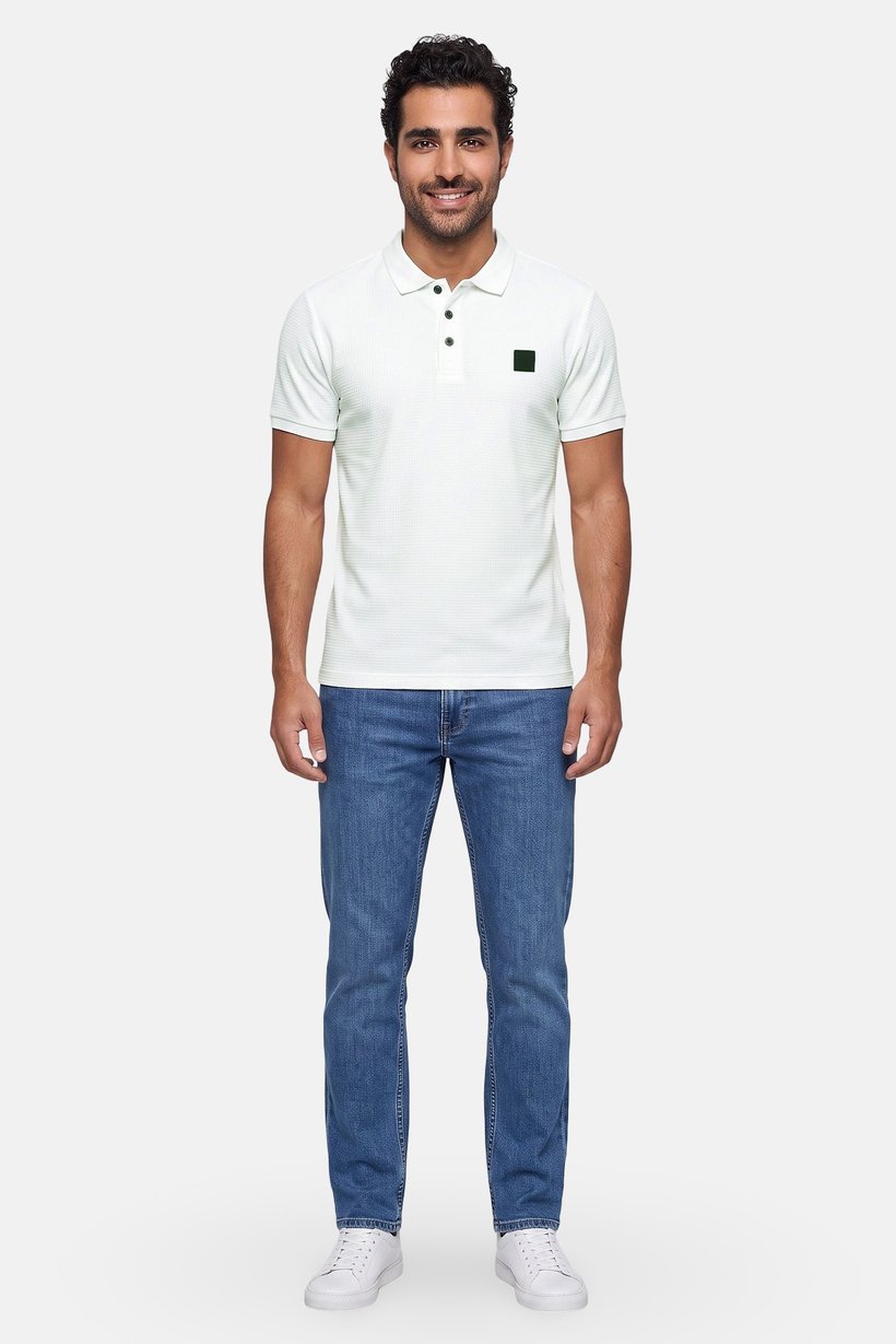 Men Regular Fit Brand Logo Short Sleeve Polo Shirt, Mint Green