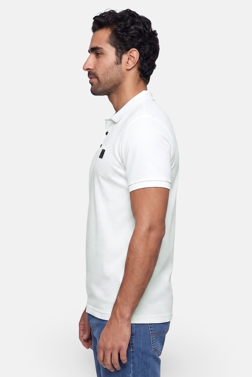 Men Regular Fit Brand Logo Short Sleeve Polo Shirt, Mint Green
