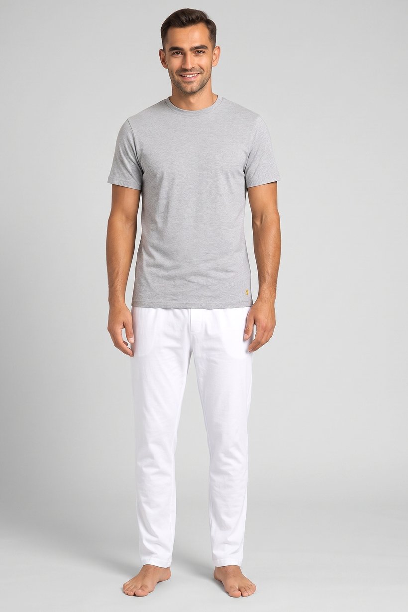 Men 3 Piece Crew Neck Short Sleeve Heather Lounge T-shirt, Multicolor