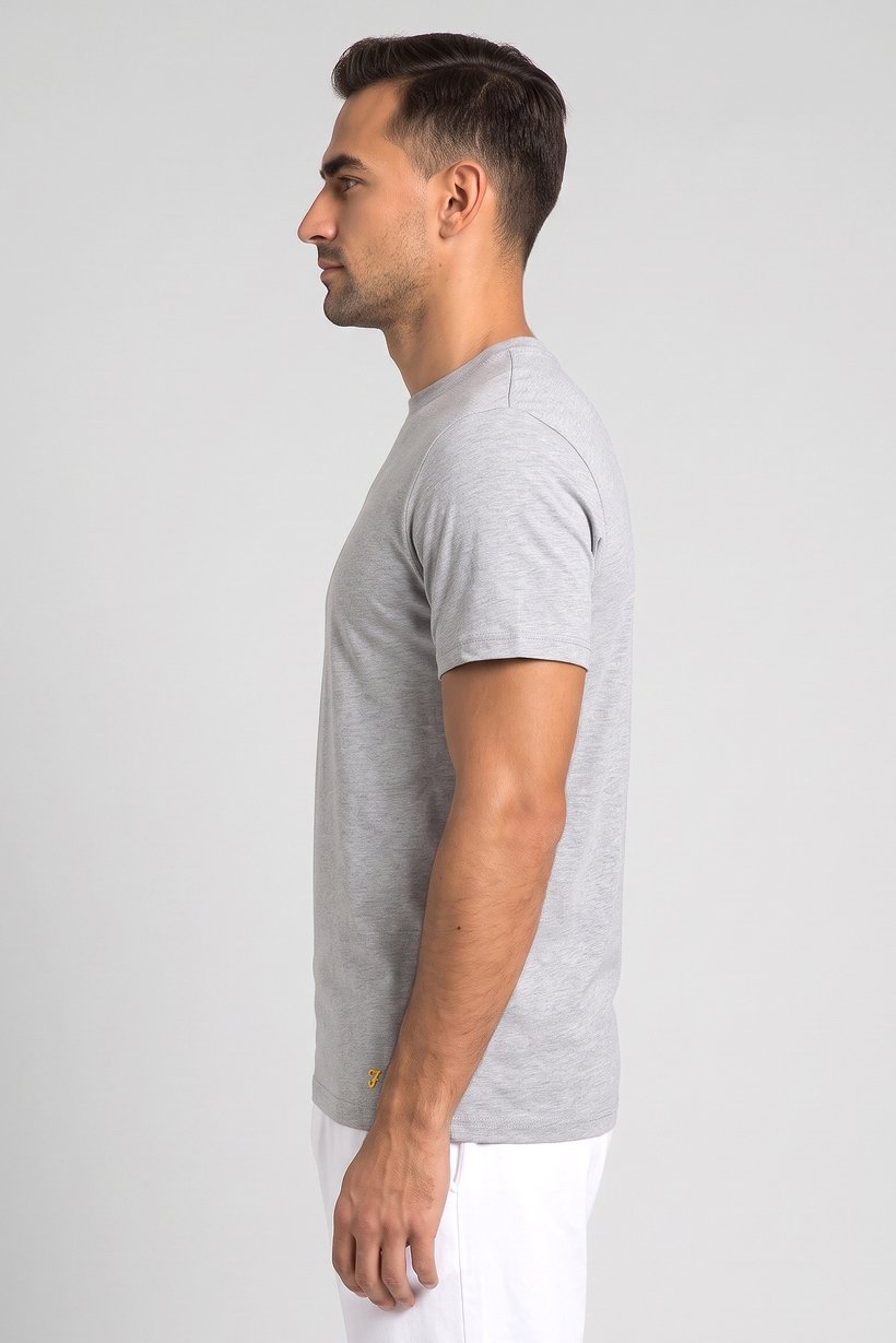 Men 3 Piece Crew Neck Short Sleeve Heather Lounge T-shirt, Multicolor