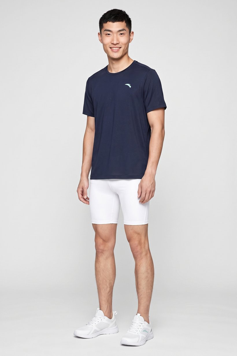 Men Regular Fit Short Sleeve Training T-Shirt, Navy