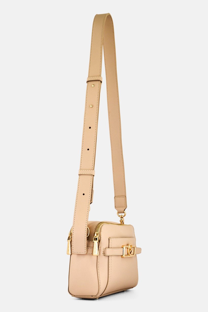 Women Brand Logo Cross Body Bag, Beige