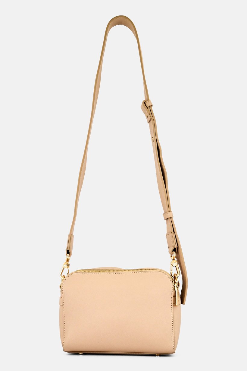 Women Brand Logo Cross Body Bag, Beige