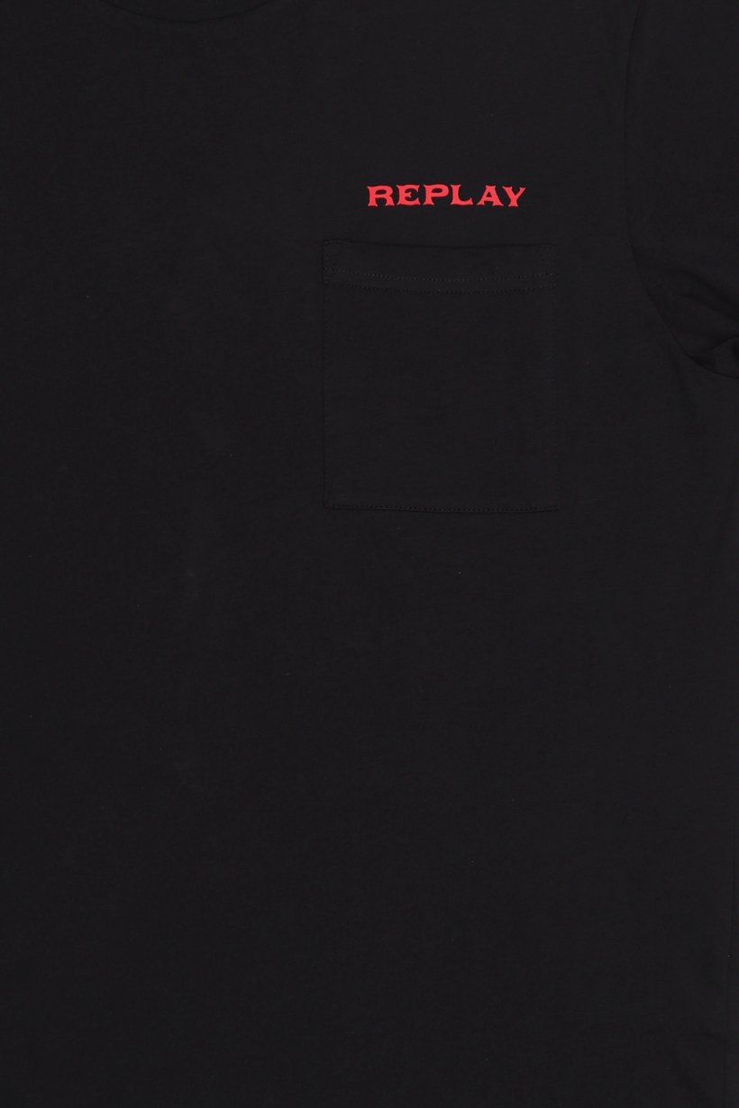 Men Crew Neck Short Sleeve Brand Logo T-Shirt, Black