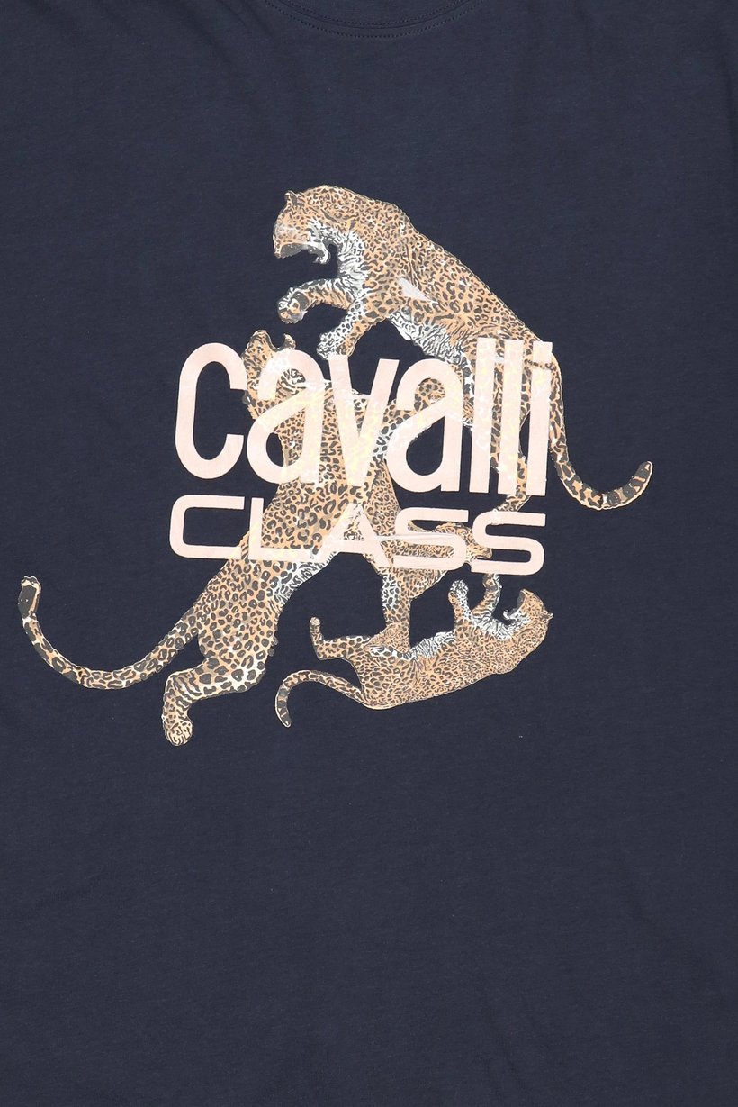 Men Crew Neck Short Sleeve Brand Logo T-Shirt, Dark Navy