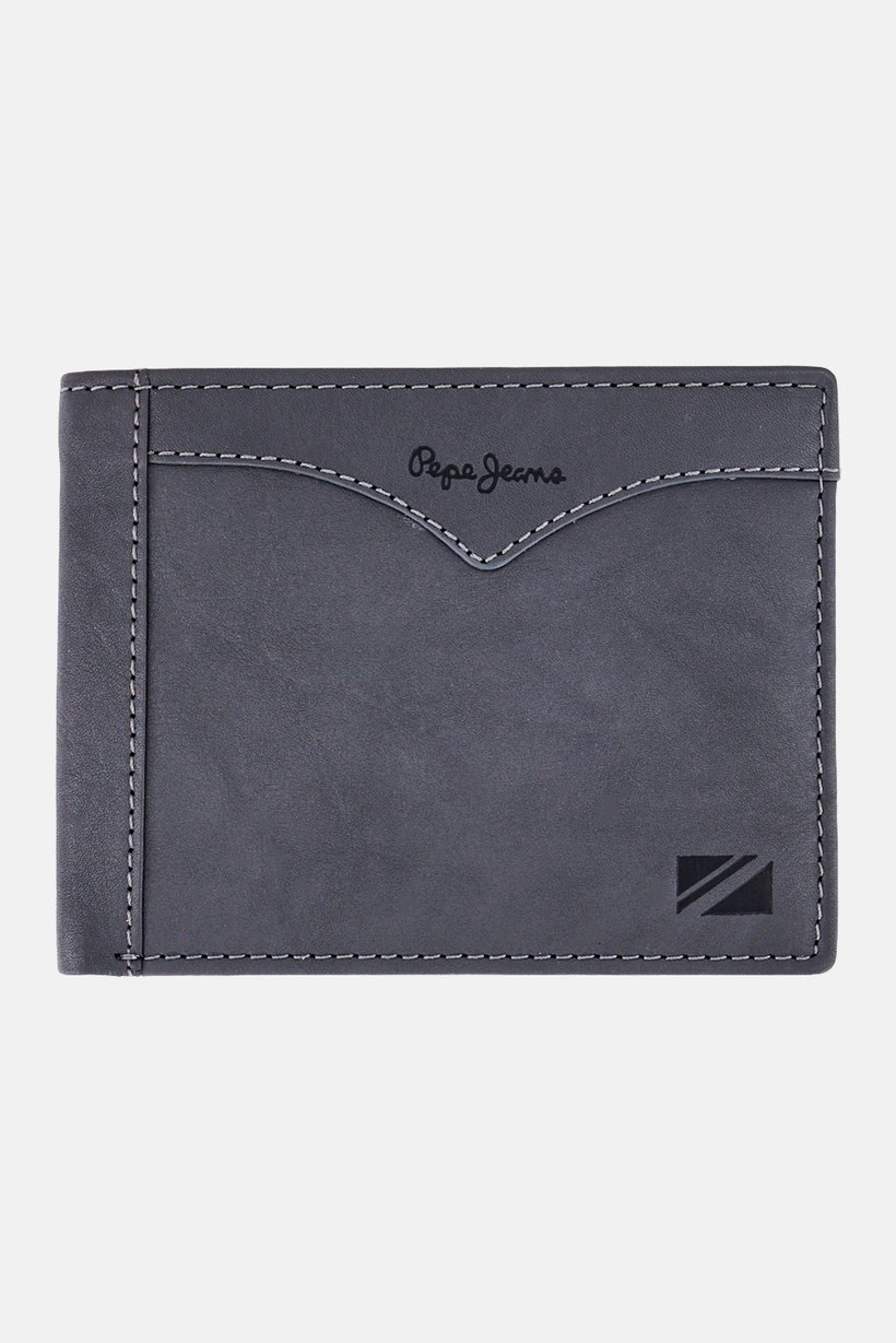 Men Brand Logo Wallet, Dark Grey