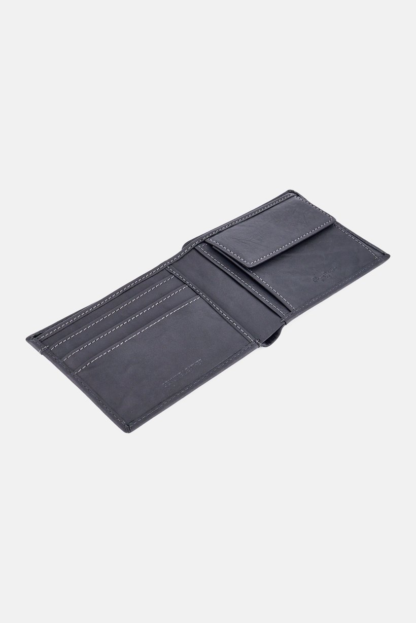 Men Brand Logo Wallet, Dark Grey