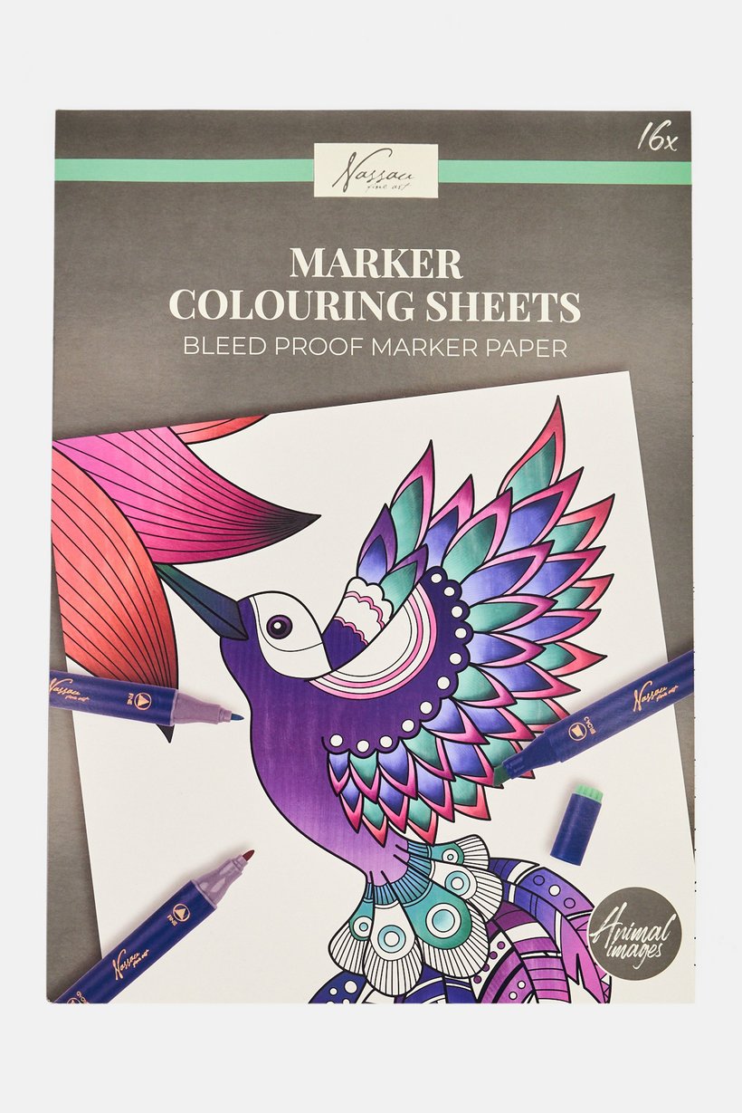 16 Pages Animal Images Marker Colouring Sheets