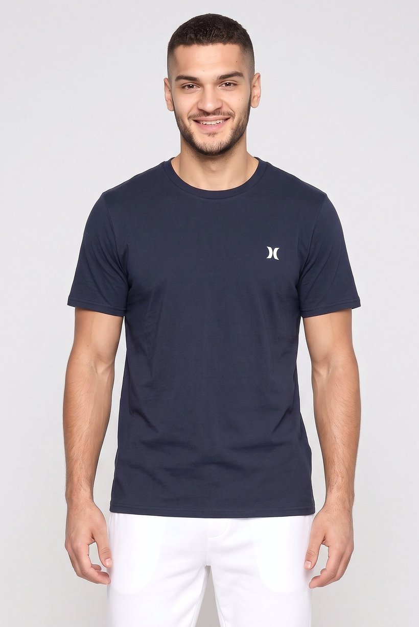 Men Regular Fit Brand Logo Sleepwear T-Shirt, Navy Blue