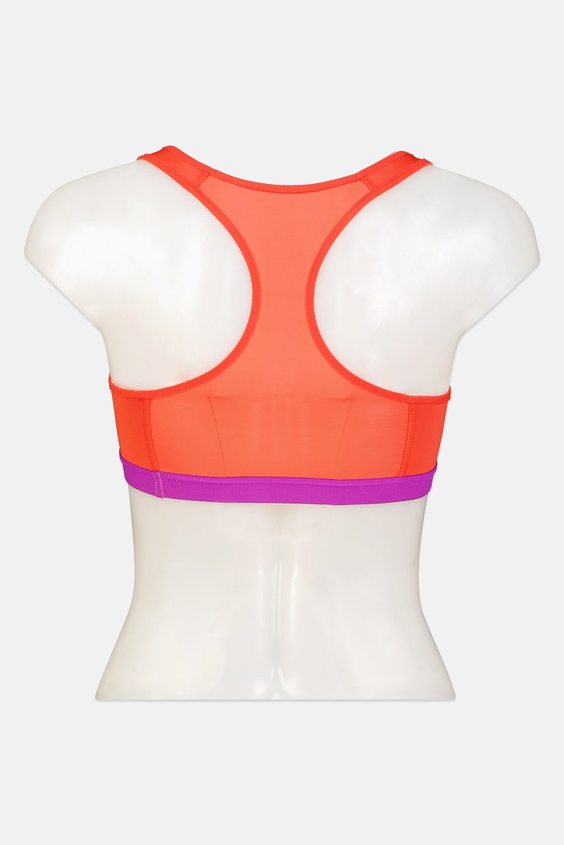 Women Brand Logo Non Padded Sports Bra, Red
