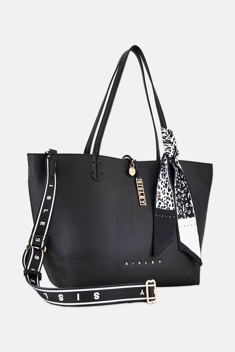 Women 2 Pieces Brand Logo Tote Bag Set, Black