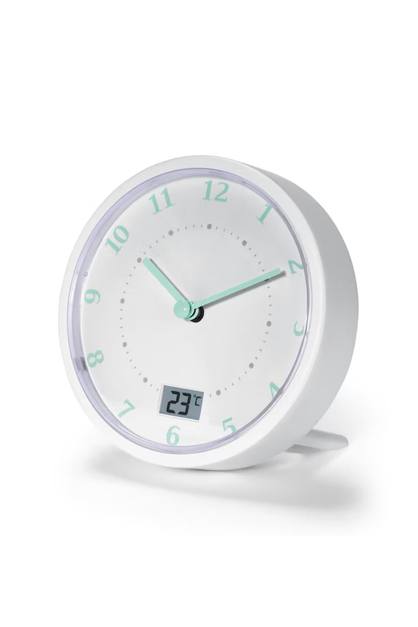 Bathroom Wall Clock, White