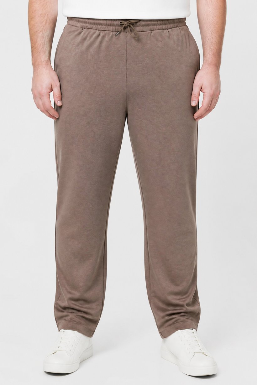 Men Regular Fit Solid Sweatpants, Taupe