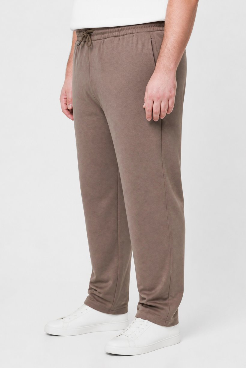Men Regular Fit Solid Sweatpants, Taupe