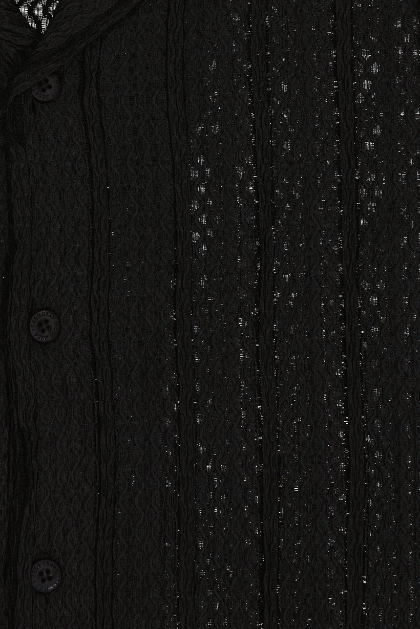 Men Regular Fit Textured Short Sleeve Casual Shirt, Black