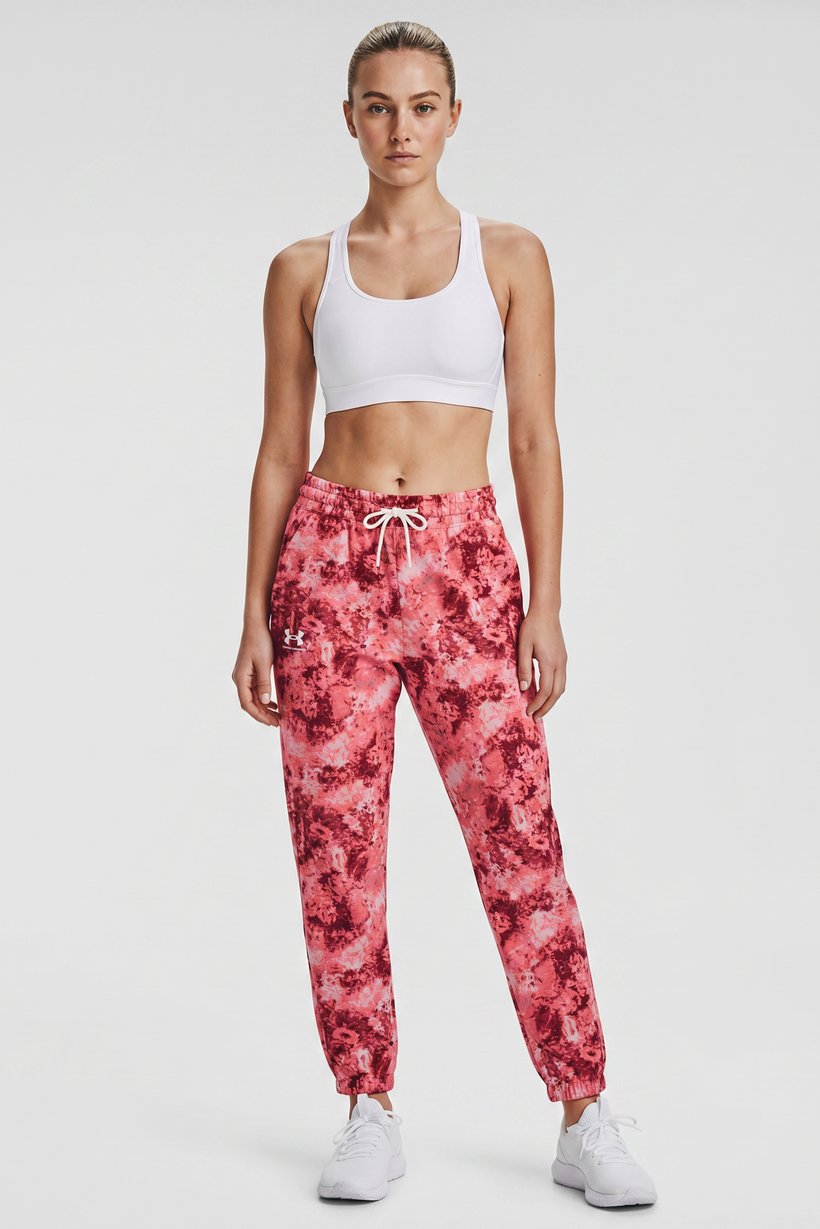 Women Loose Fit Floral Print Outdoor Sweatpants, Multicolor