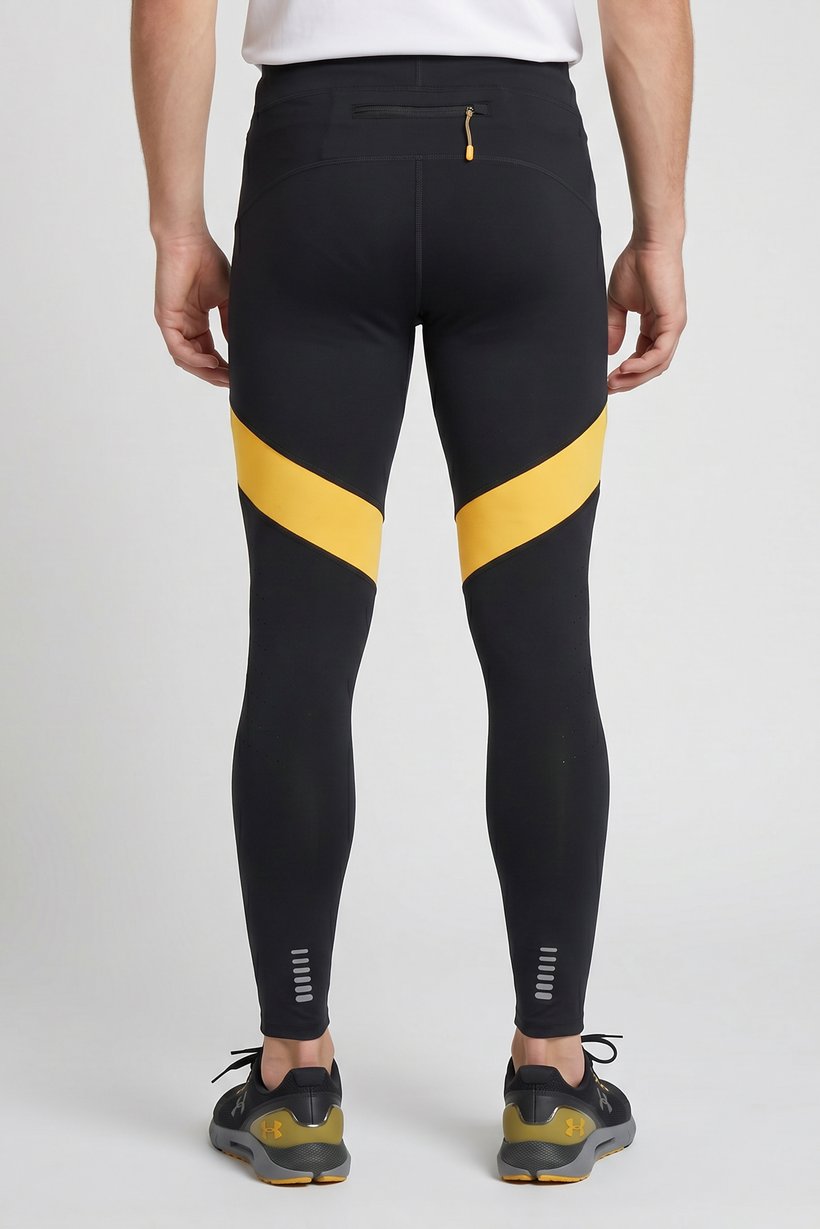 Men Sportswear Fit Pull On Training Leggings, Black