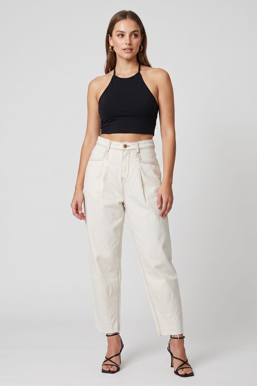Women Regular Fit Solid No Stretch Jeans, Cream