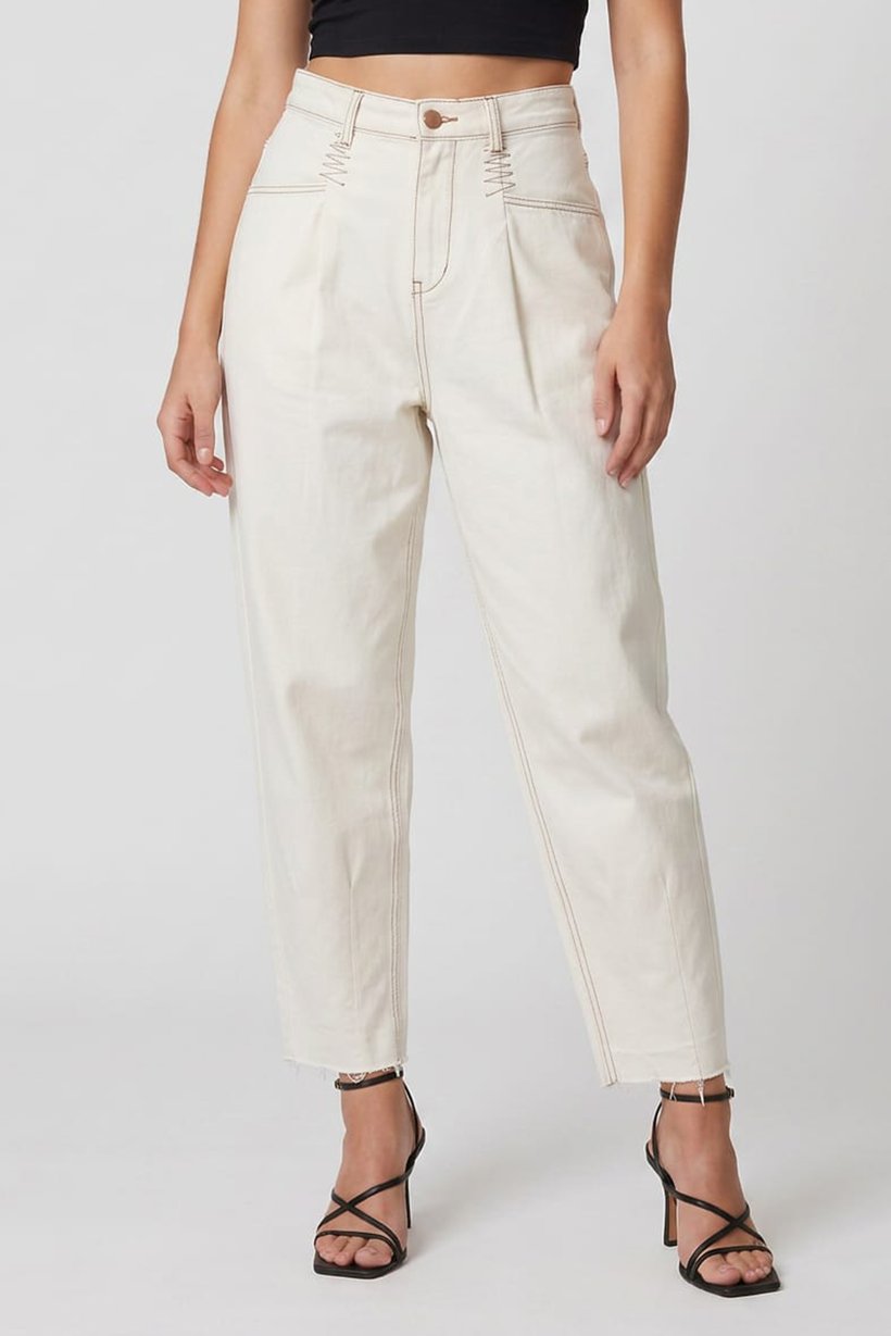 Women Regular Fit Solid No Stretch Jeans, Cream