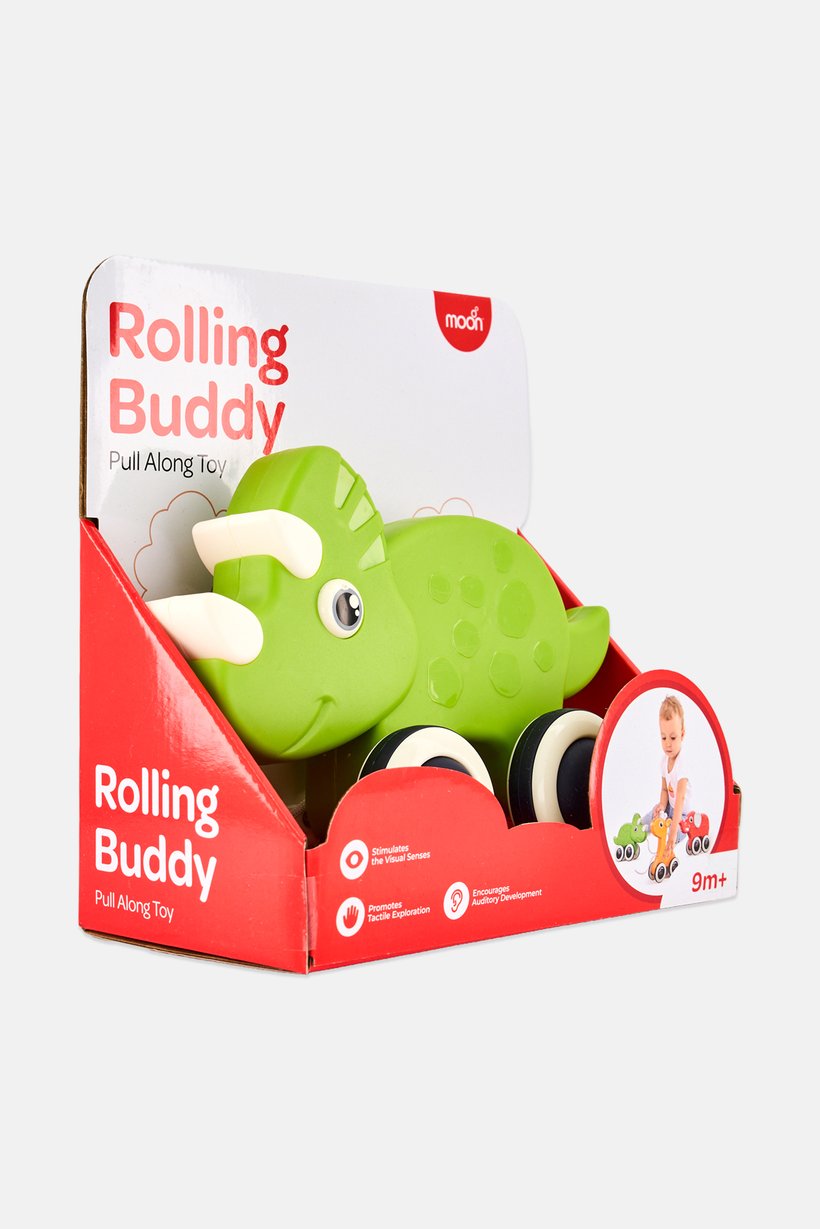 Animal Rolling Buddy Pull Toy Rhino, Assorted