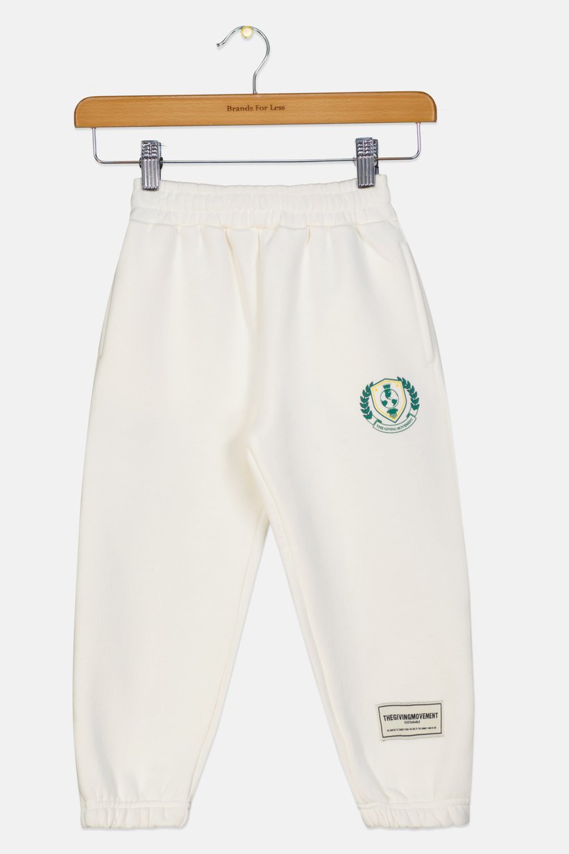 Kids Boy Brand Logo Jogger Pants, Off White