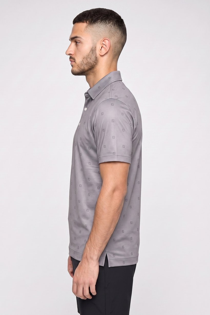 Men Athletic Fit Short Sleeve Golf Polo Shirt, Grey