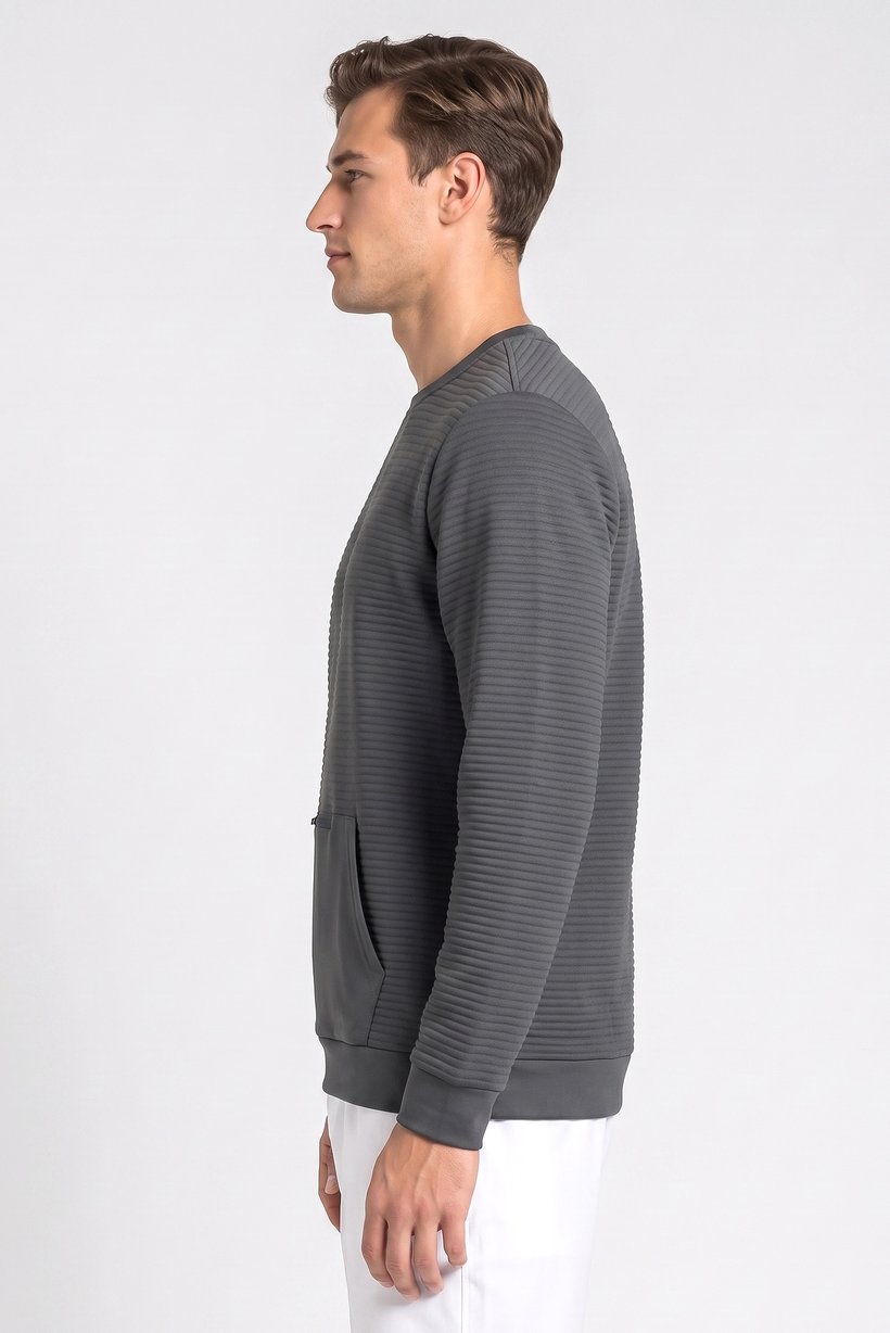 Men Sportswear Fit Long Sleeve Outdoor Sweatshirt, Dark Sage Green