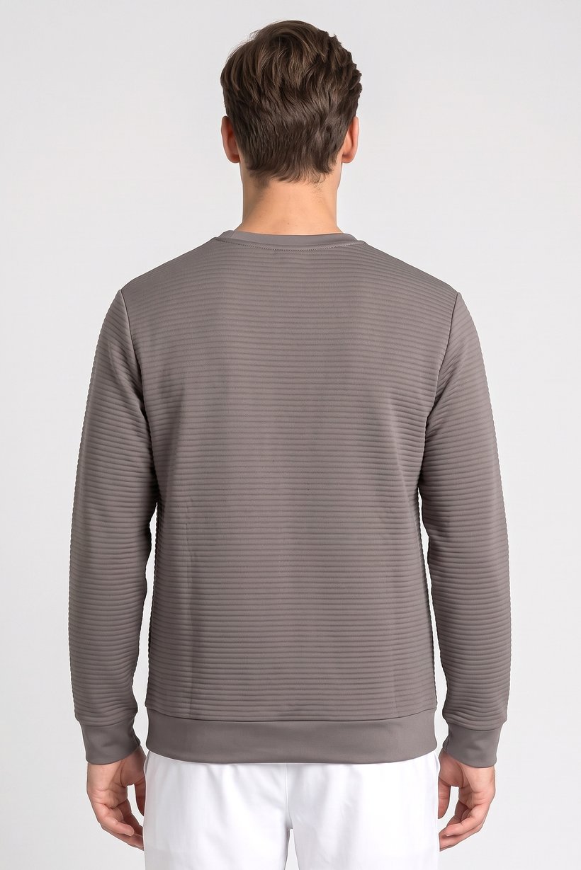 Men Sportswear Fit Long Sleeve Outdoor Sweatshirt, Dark Grey
