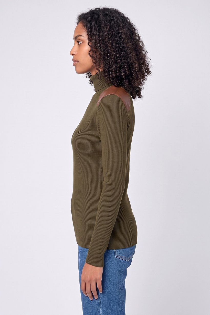 Lauren by Ralph Lauren Women Textured Sweater, Dark Olive