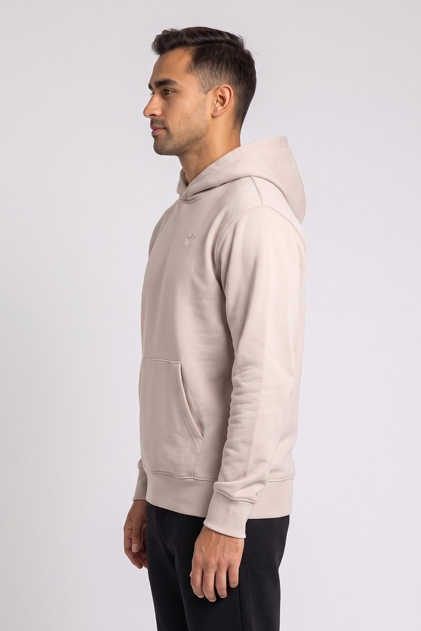 Men Sportswear Fit Long Sleeve Outdoor Hoodie, Dark Beige