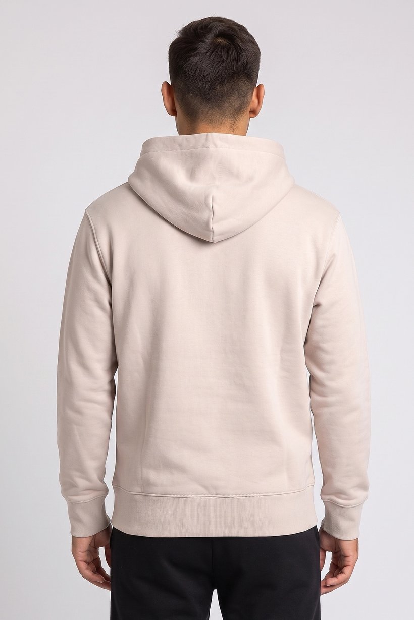 Men Sportswear Fit Long Sleeve Outdoor Hoodie, Dark Beige