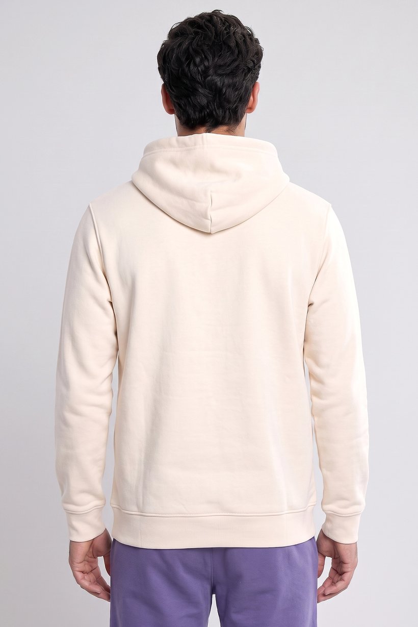 Men Sportswear Fit Long Sleeve Outdoor Hoodie, Cream