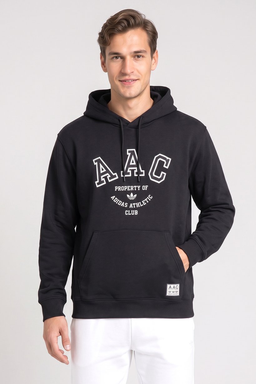 Men Sportswear Fit Long Sleeve Outdoor Hoodie, Black