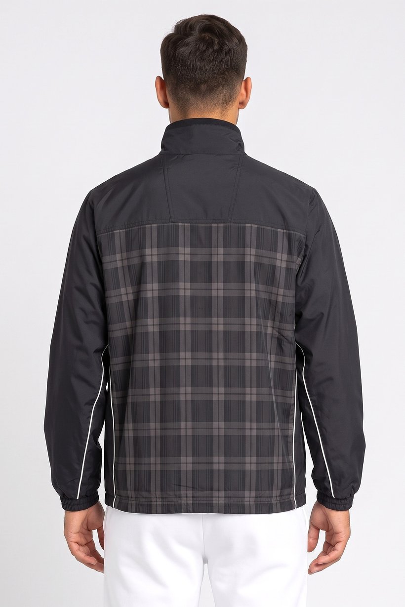 Men Loose Fit Long Sleeve Training Track Jacket, Black