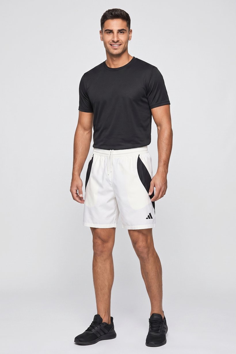 Men Regular Fit Inseam 7 Outdoor Shorts, Off White
