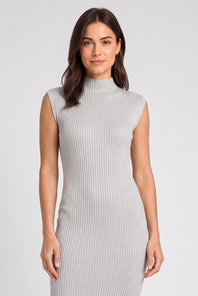 Maternity Knitted Maxi Dress, Silver