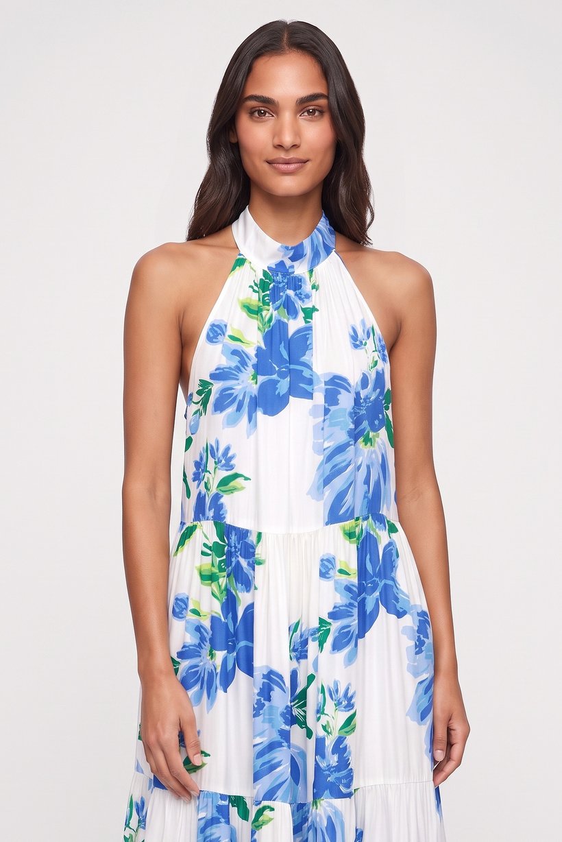 Women Floral Print Maxi Dress, Multicolor