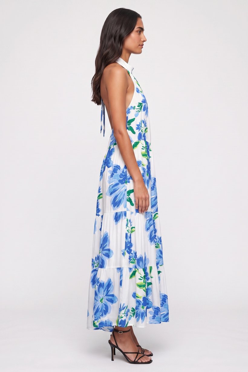 Women Floral Print Maxi Dress, Multicolor